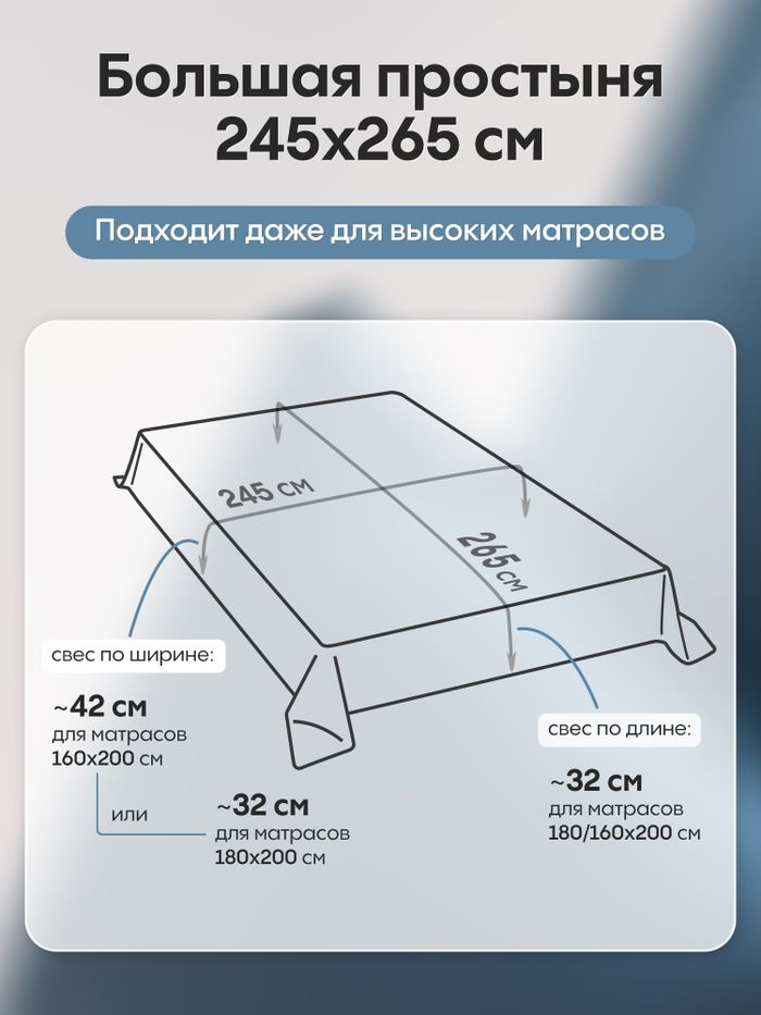 Комплект постельного белья Однотонный Сатин Элитный «Морская гладь»