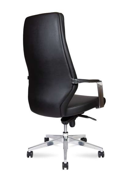 Кресло офисное Норден / Капитал / Capital  / алюминиевая база / черная экокожа