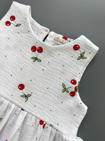 Костюм из муслина топ и брюки «Вишенки»