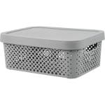 Корзинка для хранения с крышкой Plast Team Stockholm, 10 л серый шторм
