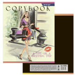 Тетрадь 36 л., А5, клетка, Alingar "Girls", скрепка, офсет, мелованный картон (стандарт), 5 дизайнов в пленке т/у