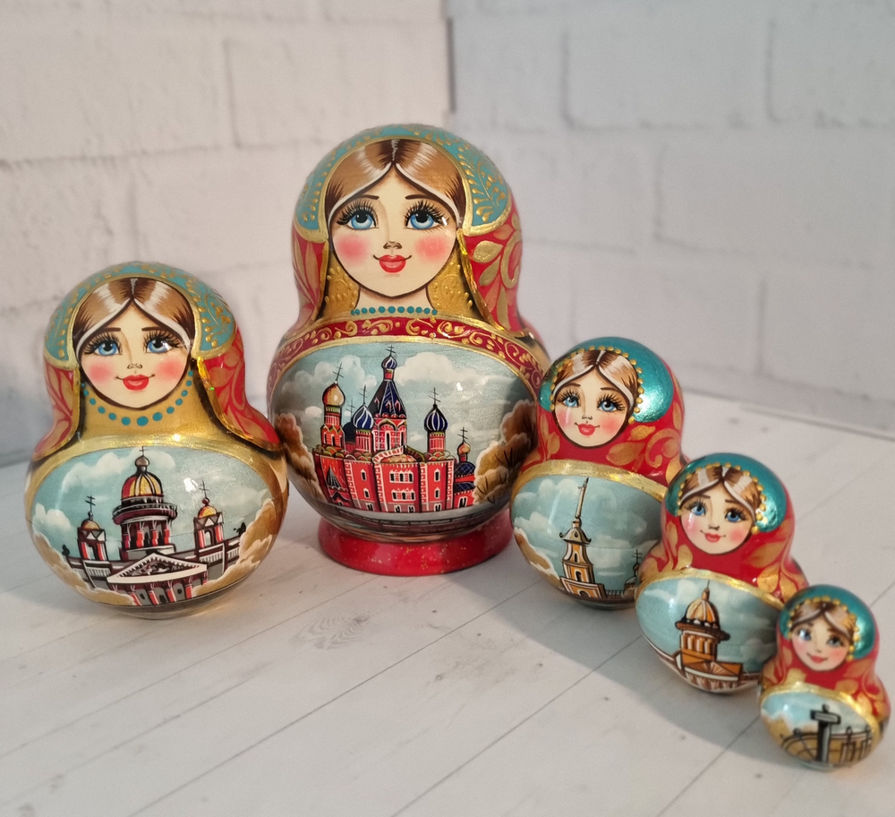 Матрешка "Санкт-Петербург" 5 мест