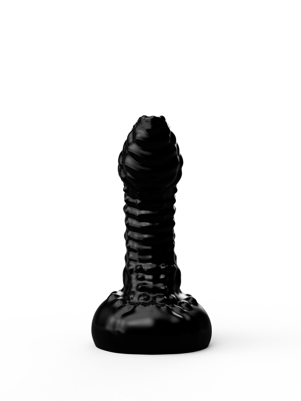 Чёрный плаг-массажёр для простаты - 7,2 см.