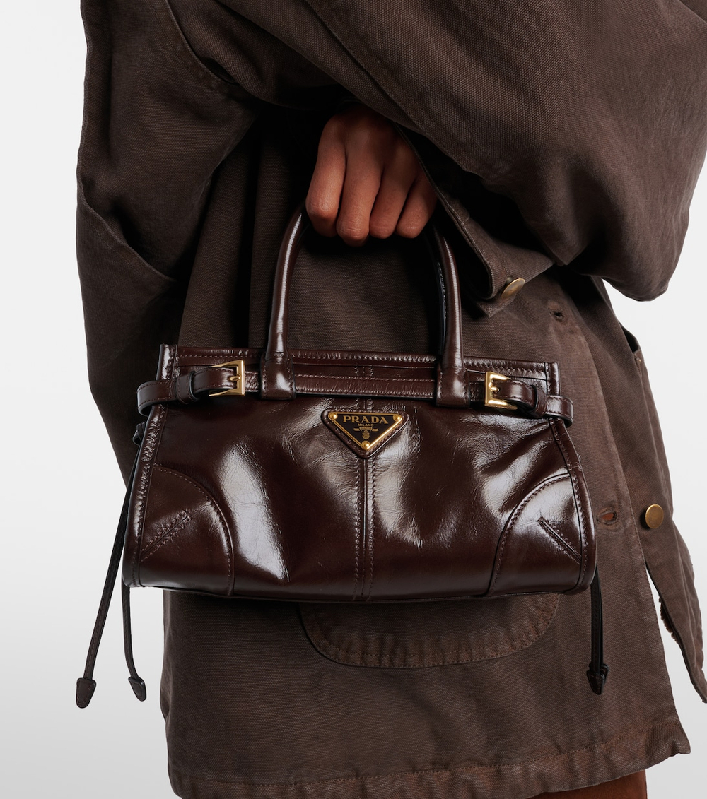 Сумка Prada Bonnie Leather Mini Handbag "Dark Brown"