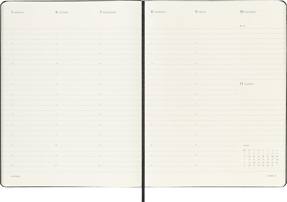 Еженедельник Moleskine PRO Weekly Vertical XL (DHB12PRO4) 19х25 cм твердая обложка черный