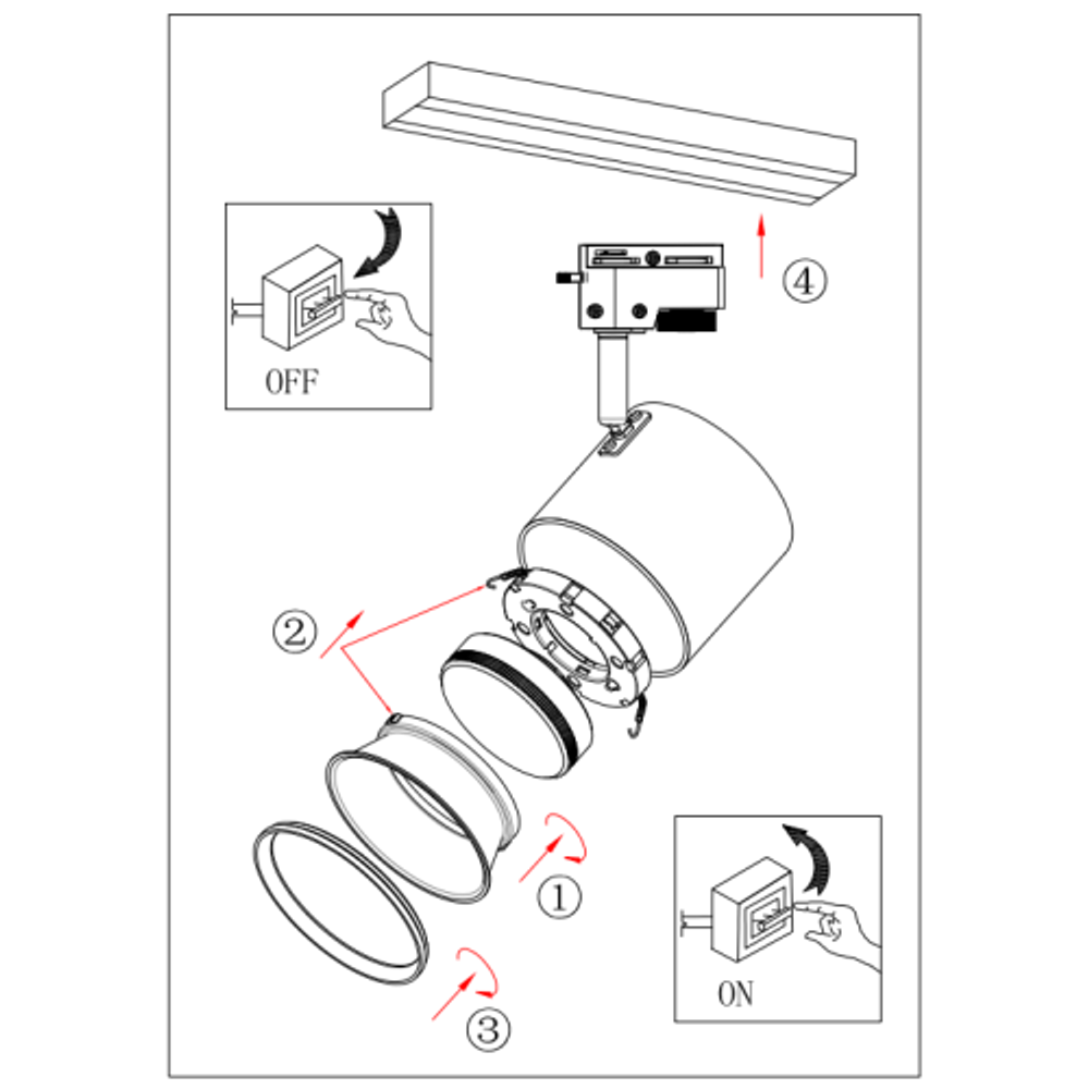 Трековый светильник однофазный ЭРА TR15 GX53 BK/SL под лампу черный/серебро | Однофазные светильники под лампу