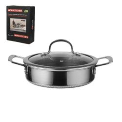 Кастрюля 3,4 л 24/21,5*14 см с крышкой New Kitchen Honeycombs нерж. с антиприг. покр. ИНДУКЦИЯ