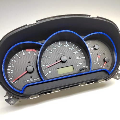 Колодцы для приборной панели авто Хёндай Акцент (чёрно-синий)