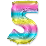 Шар фольгированный Цифра 5 101 см (Ассорти)