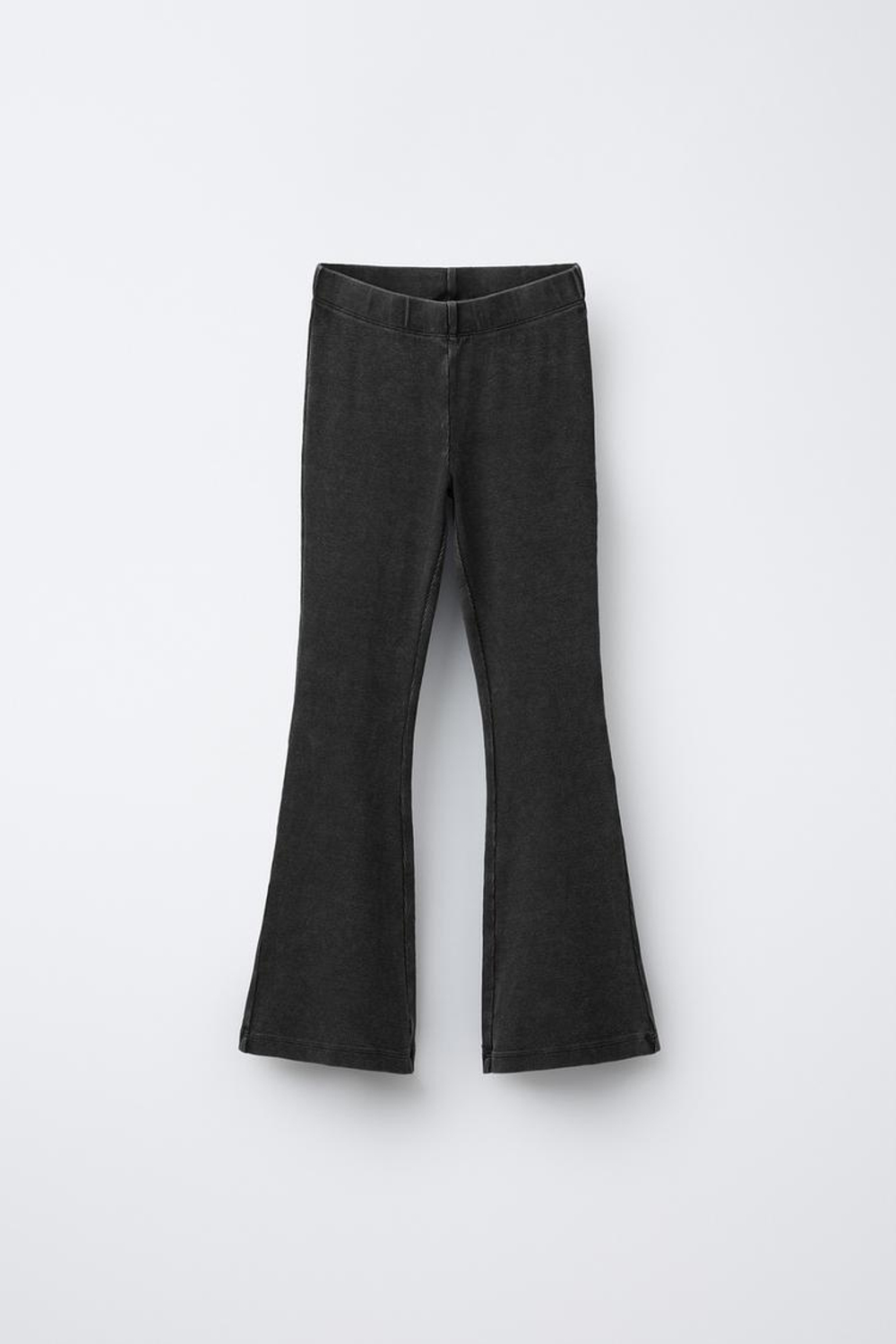 ZARA КОМПЛЕКТ ИЗ ФУТБОЛКИ HEAVY WEIGHT И ЛЕГИНСОВ GLARE RIB С ЭФФЕКТОМ ПОТЕРТОСТИ, ЧЕРНЫЙ