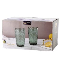 Набор стаканов "Floristry.Green" 6шт v=380мл (стекло) (подарочная упаковка)