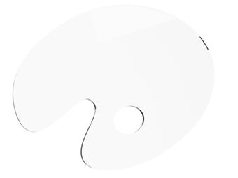 Палитра овальная 320х215х3мм прозрачная акриловая/ ПОVI /