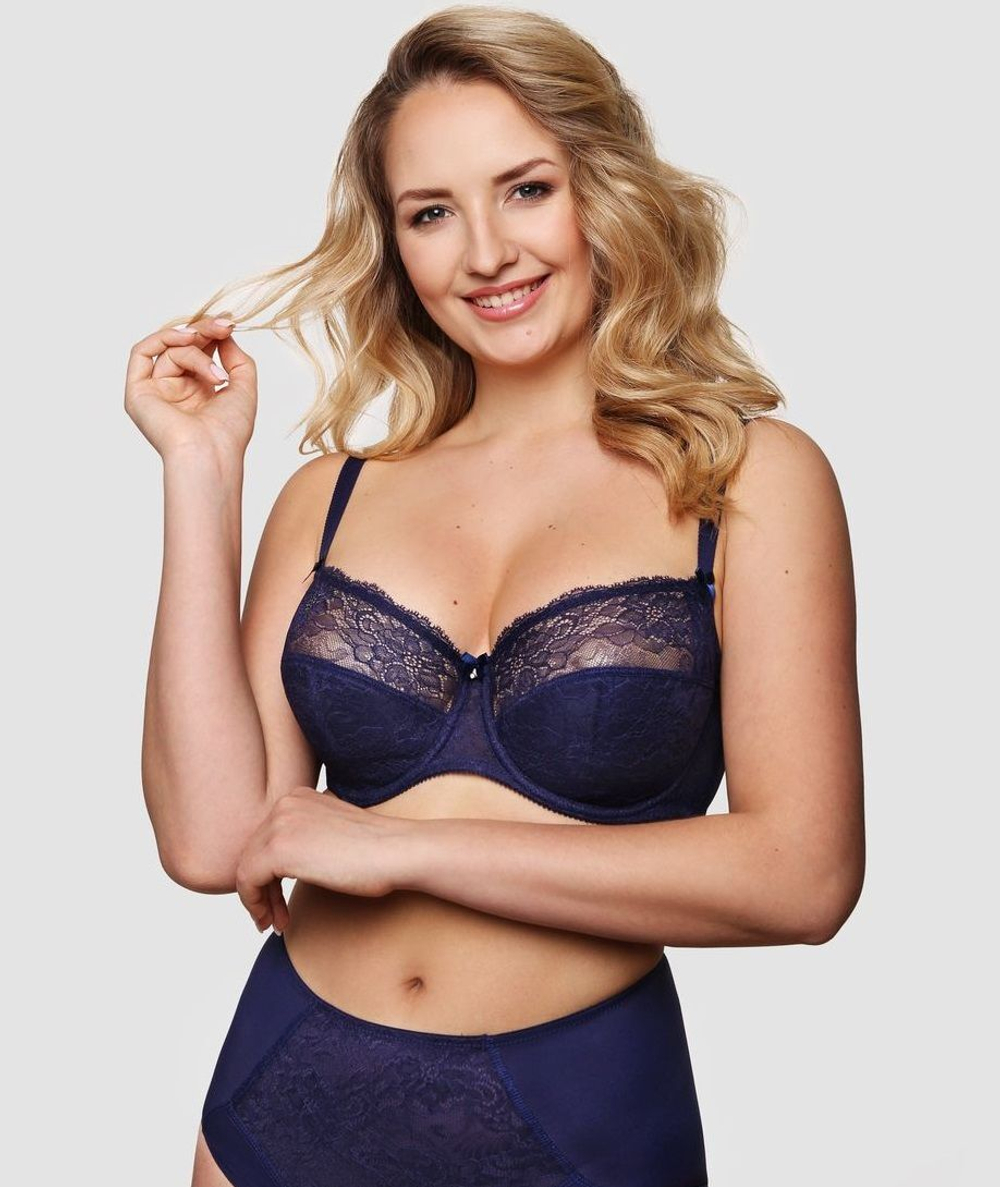 Бюстгальтер-балконет с кружевом (Размер: 75B) (Цвет: черный)