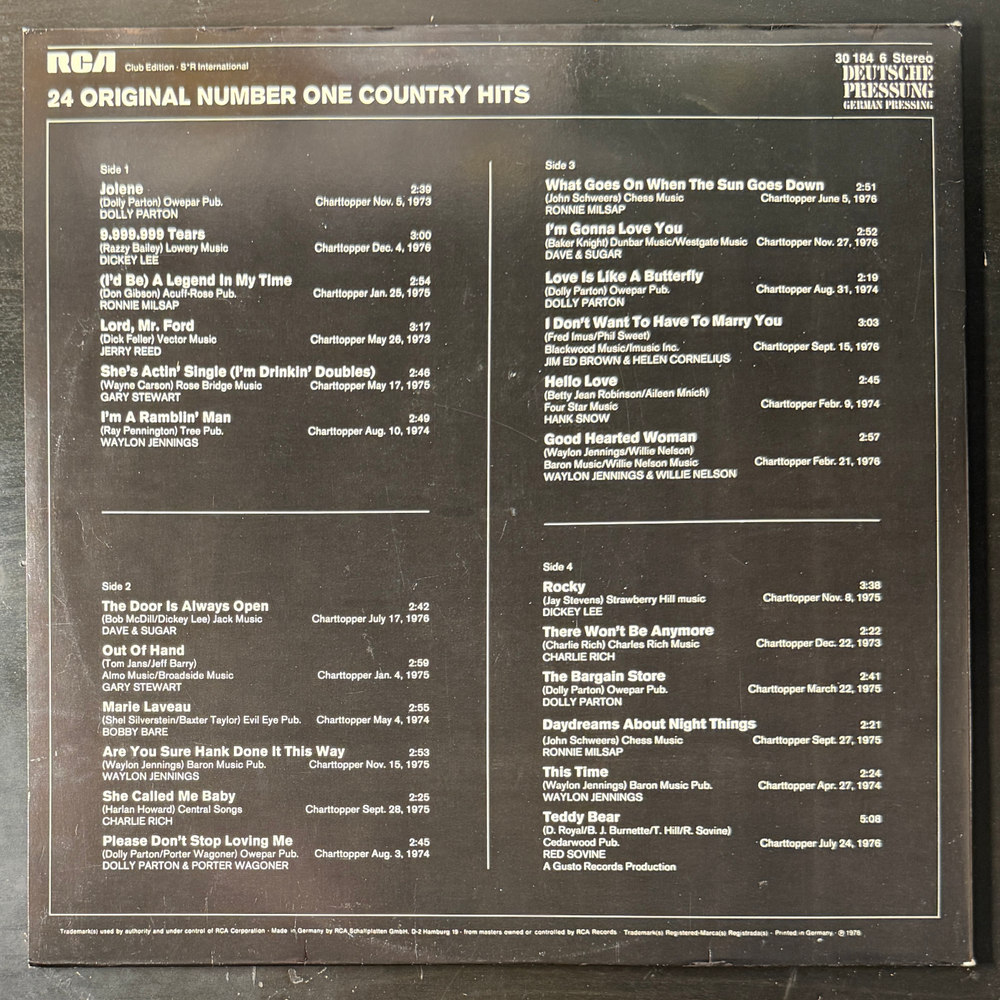 Сборник 24 Original Number One Country Hits 2LP (Германия 1983г.)