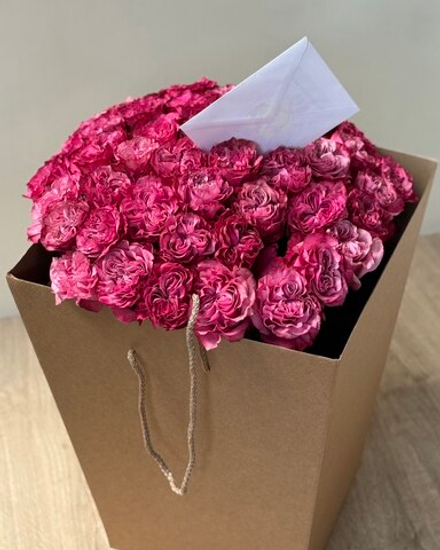 Моно из 51 пионовидной розы Кантри Блюз