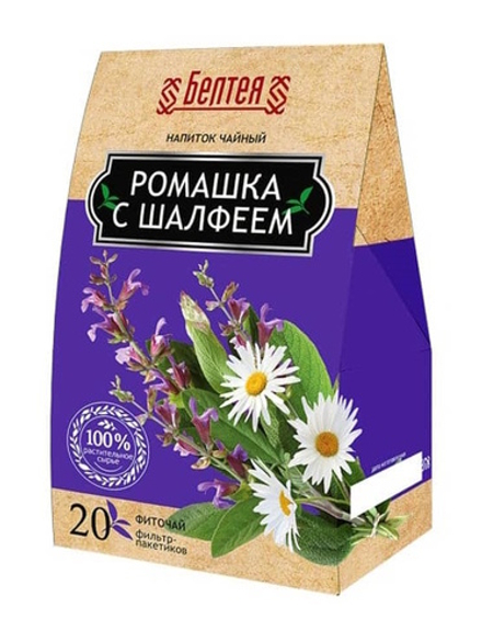 Фиточай ромашка с шалфеем 20 пак. Белтея