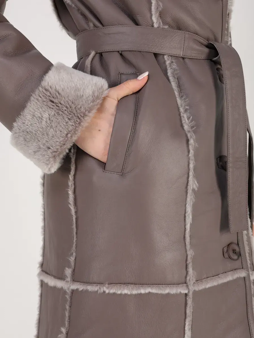 Дубленка зимняя натуральная длинная