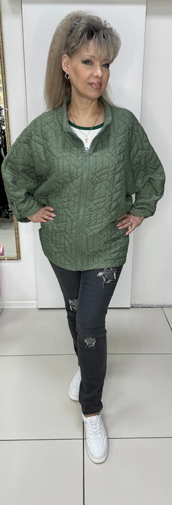 Куртка-жакет "зефирка" в оливковом цвете