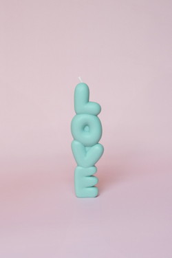 Свеча "Love" голубая