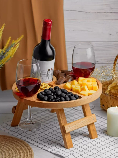 Винный столик менажница деревянная