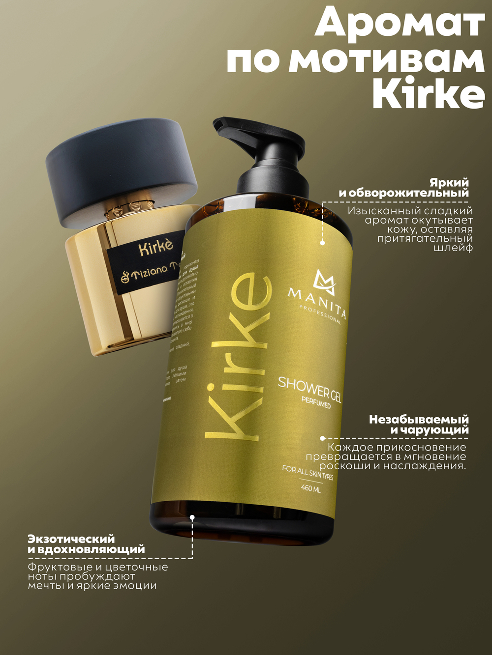 Гель для душа парфюмированный "KIRKE" 460мл. MANITA PROFESSIONAL