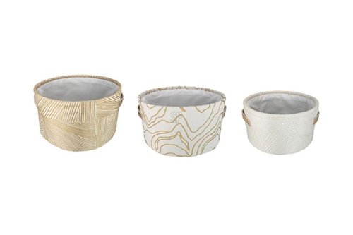 HZ1934000 Корзины д/хранения хлопок, принт d22*12/d26*14/d29*16см набор 3 шт.