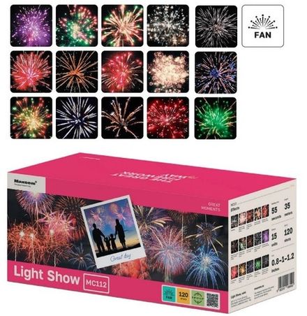 Батарея салютов "Light Show" MC112 120 залпов * 0.8-1-1.2"  (1/1)