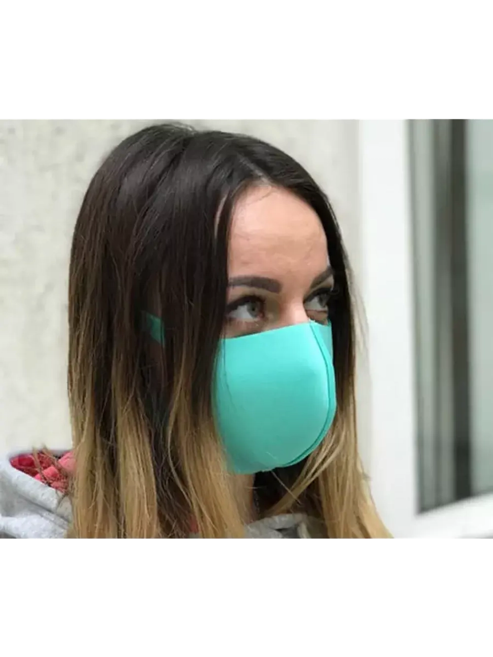 Маска многоразовая,неопрен,светло-салатовая