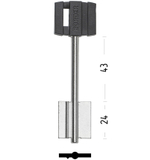 Заготовка сувальдного ключа 10642 Бордер-5 литье (92*21*24мм) (5мм) пластик (BRD5DP)