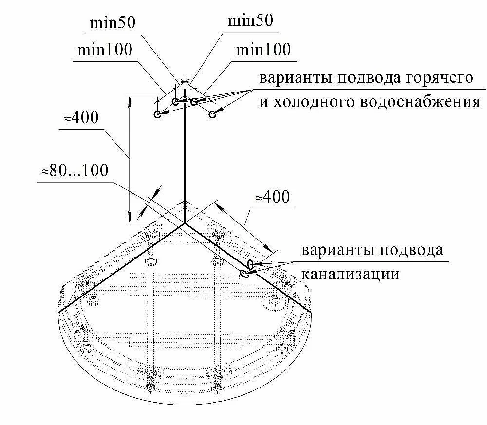 Душевая кабина Радомир Стронг 110х110 1-05-6-0-0-1821 стекло матовое/профиль черный