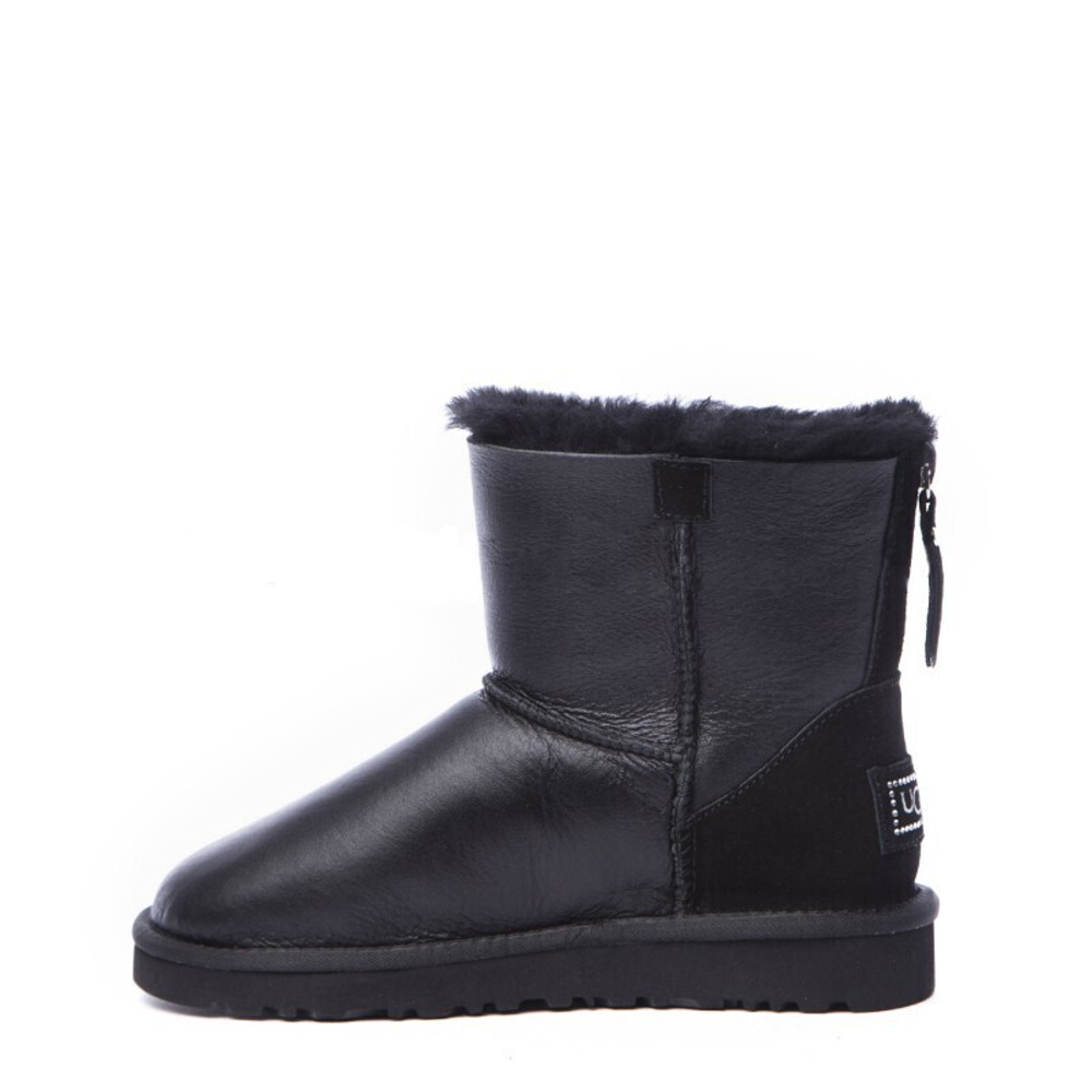 Угги Mini Zip Metallic Black
