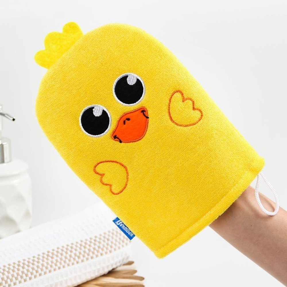 3612504 Мочалка детская для купания «Утёнок», варежка, из махры