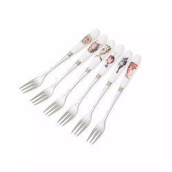 Royal Worcester - Набор Wrendale Designs из 6 вилок для торта / артикул   WN1102-XG  / GTIN 749151597723