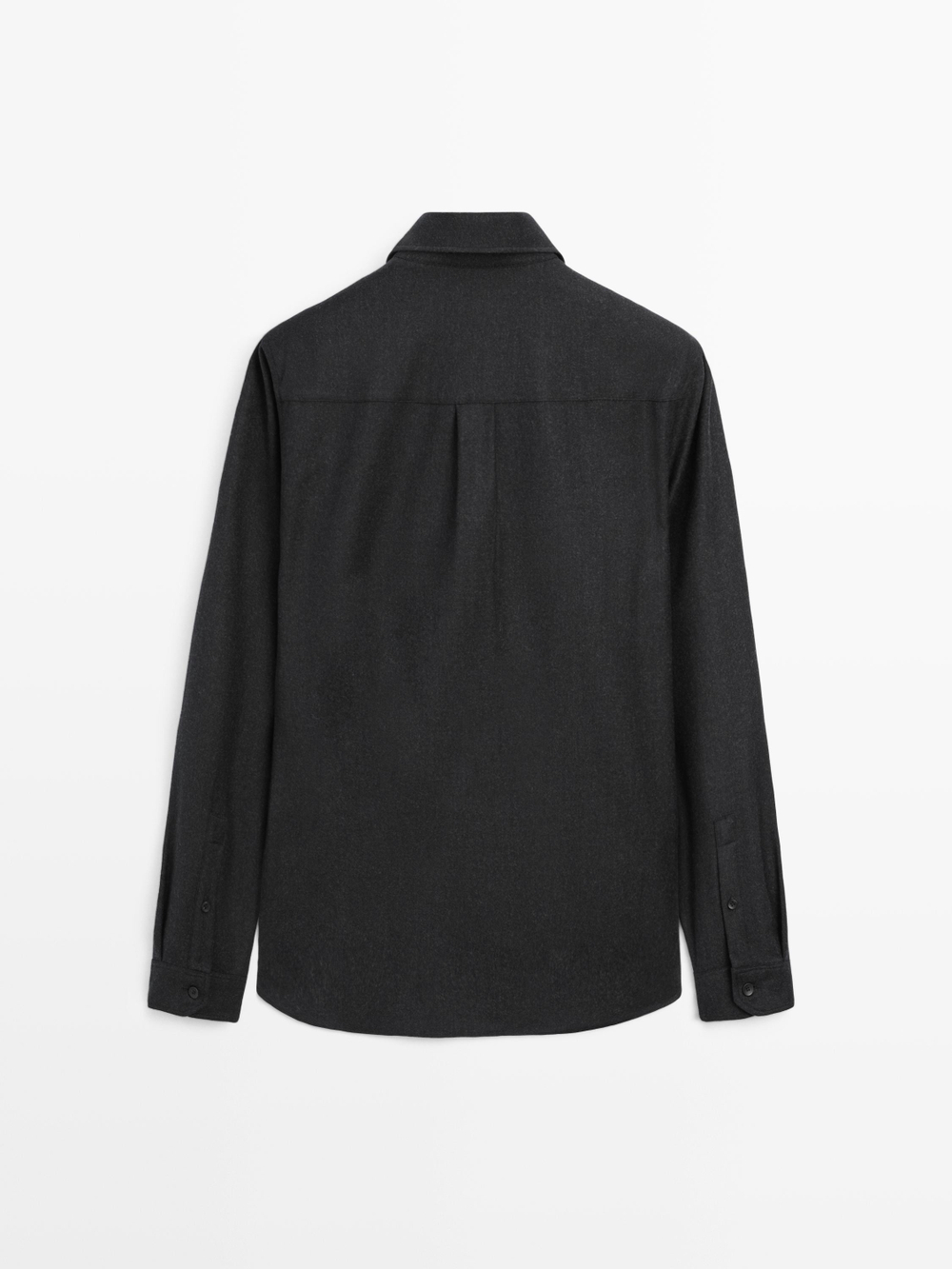 Massimo Dutti Куртка-рубашка из 100% шерстяной фланели, маренго