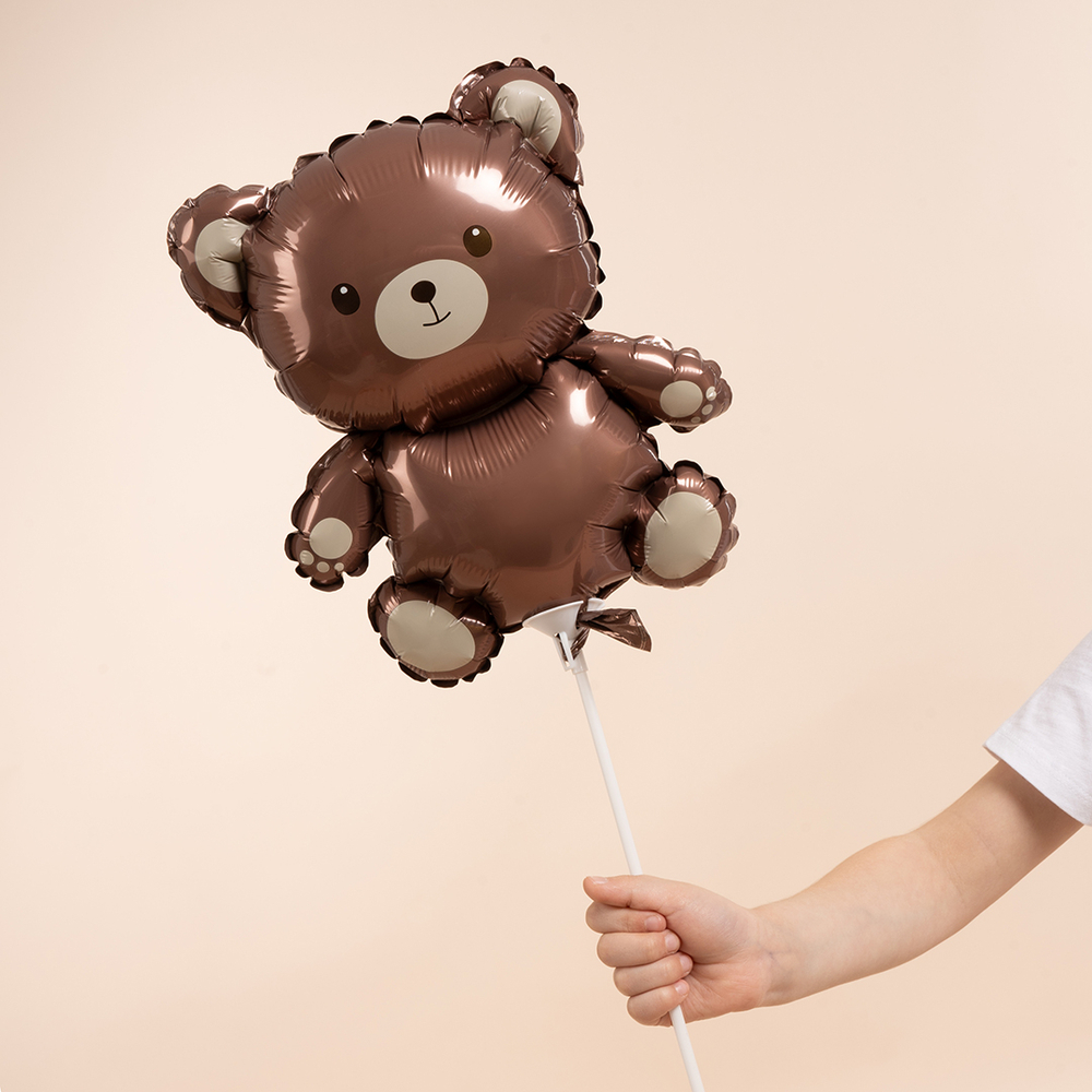 Шар с клапаном (16''/41 см) Мини-фигура, Мишка, 5 шт. в уп.