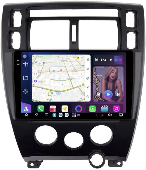 Магнитола для Hyundai Tucson 1 2004-2009 (рамка черная) - FarCar S500-TS20 монитор 10.36" 2K QLED на Android 14, Быстрейшая, CarPlay, 4G SIM-слот