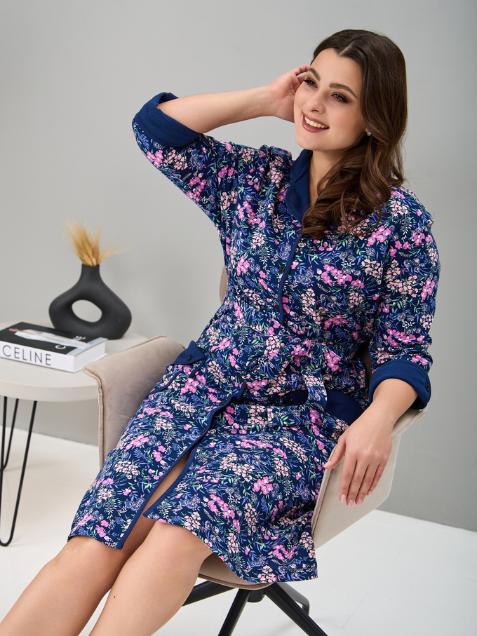 Халат Х-145/индиго-душистыйгорошек