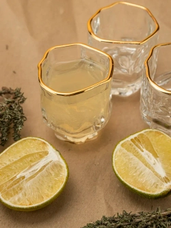 Набор изогнутых шотов, 60 мл, 6 шт. с золотой каймой