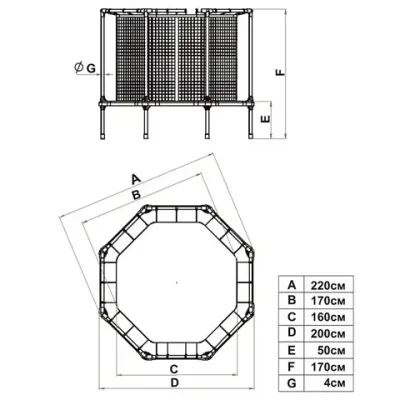Батут с ограждением Starter диам. 210 см