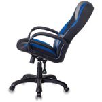 Кресло игровое ZOMBIE 9/BL+BLUE, PL, ткань/экокожа черный/голубой, топ-ган (до 180кг)