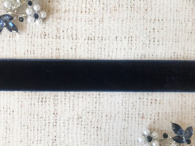 Лента бархатная эластичная, ш. 2,5 см, чёрный