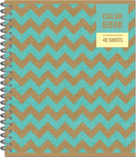Тетрадь общая 48л, ЗИГЗАГИ, обложка-мелов.картон+софттач-лак, металлический гребень, клетка