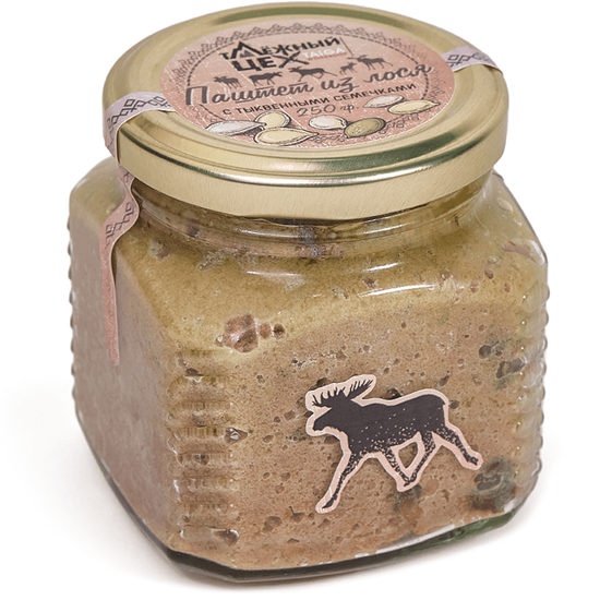 Паштет из мяса Лося с тыквенными семечками 250г.