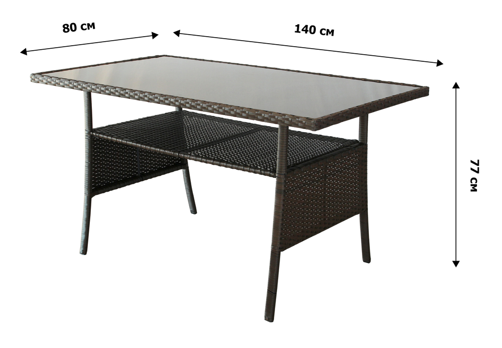 Набор мебели Версаль ПРЕМИУМ-2 арт.SFS019 коричневый, бежевый 4 уп.(ротанг коричневый, подушки бежевые) "Garden story"