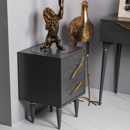 Тумба Арт Классика с 2-мя ящиками Серый Амбер