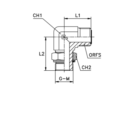 Штуцер ORFS90 1.3/16" BSP 3/4"