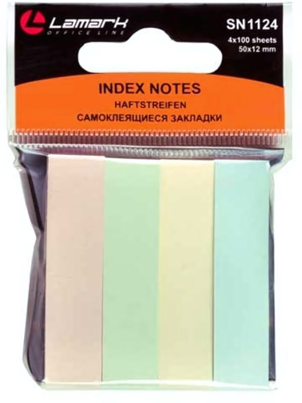 Закладки 50*12мм 4*100л пастель (Lamark)