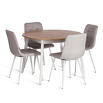 Стул CHILLY (mod. JSC-220) Велюр/металл , 44,5х52,5х88 см, Light grey (светло-серый) HLR14 / белый