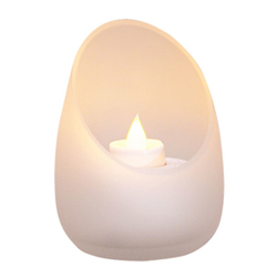 Светодиодная свеча в белом стакане конус