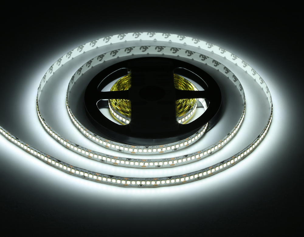 Светодиодная лента GS1503 2835 240Led/ 19.2W m/ 12V IP20 6500K/ 5000*10*1.2mm/ кратность резки 25mm (2 конт.)